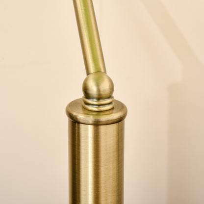 HOMCOM Banker's Table Lamps Set of 2, Desk Lamps with Antique Bronze Tone Base, Green Glass Shade and Pull Rope Switch for Home Office, Living Room, Bedroom, Dining Room, Green
