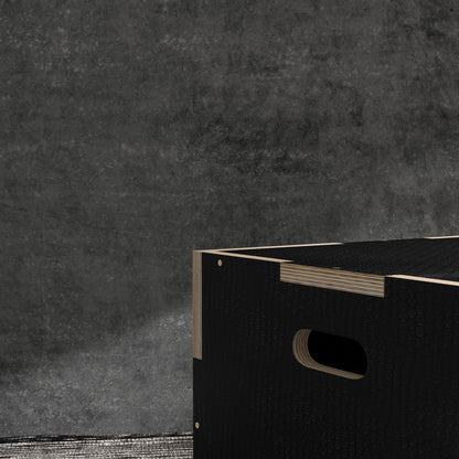 SPORTNOW Multi-Faceted Jump Box, Wooden Step Up Box, for Home, Gym, Exercise, 41/51/61cm - Black