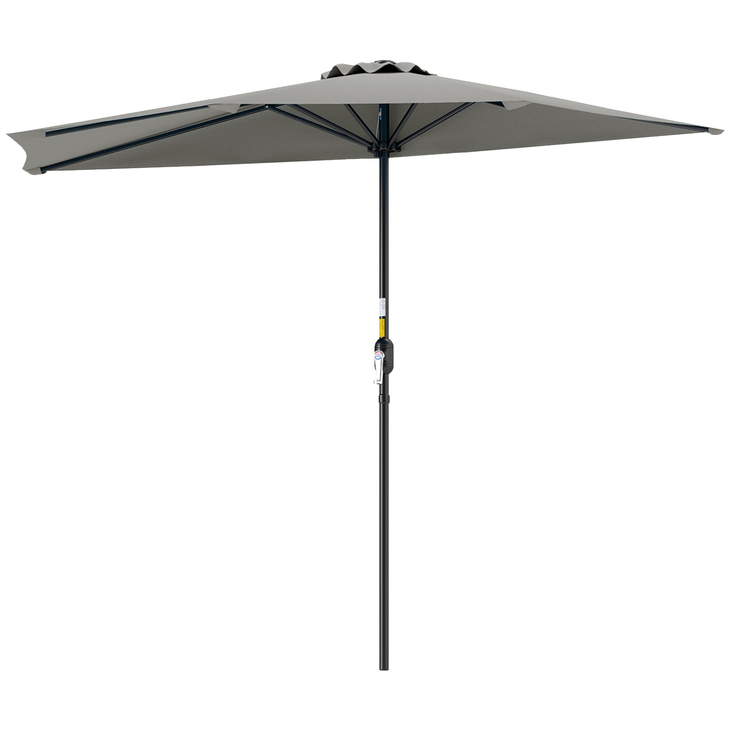 Outsunny Half Round Parasol Umbrella - Light Grey--ChewyGames-ChewyGames