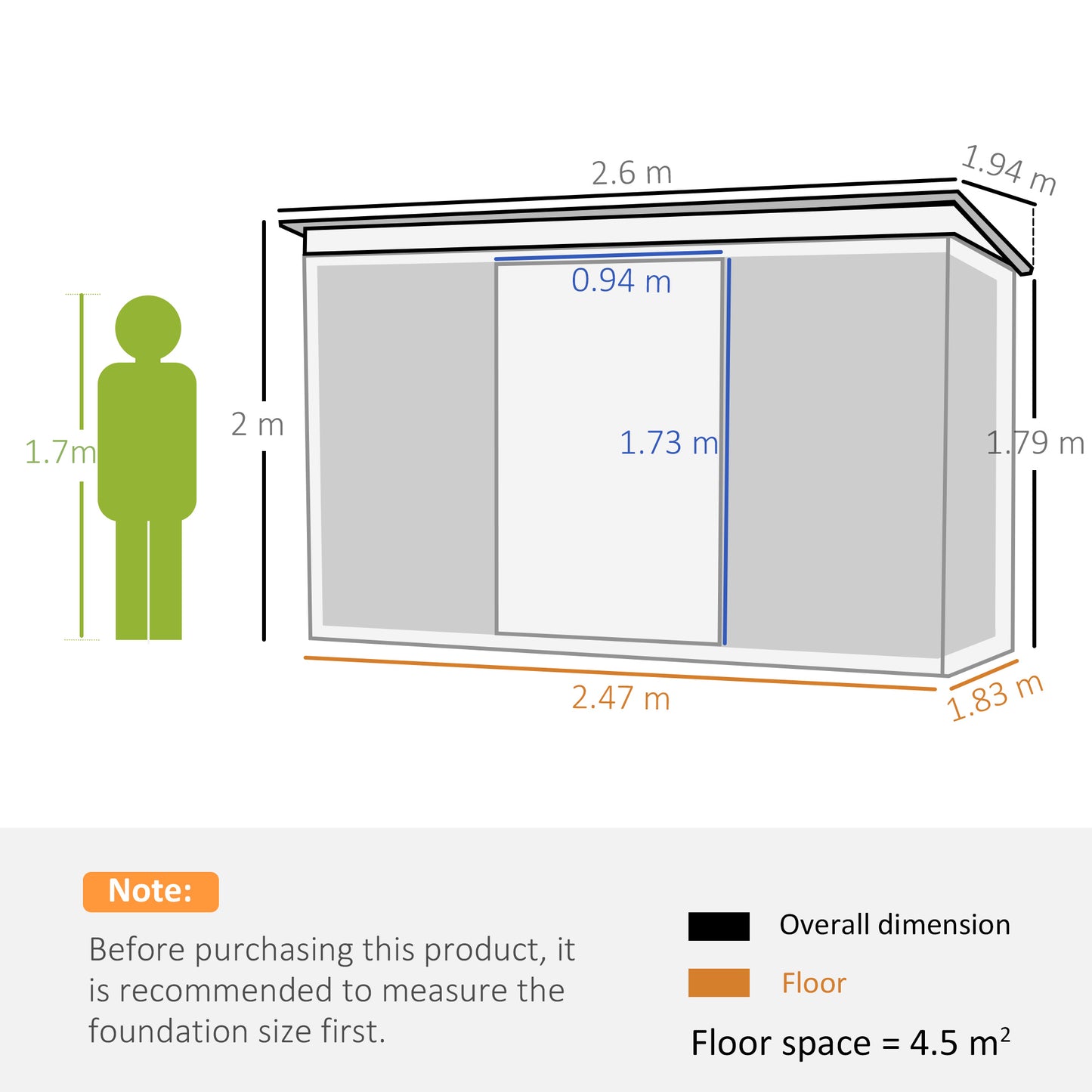 Outsunny 6x8 Metal Garden Shed, Sloped Roof Shed with Ventilation & Storage Solutions, Grey