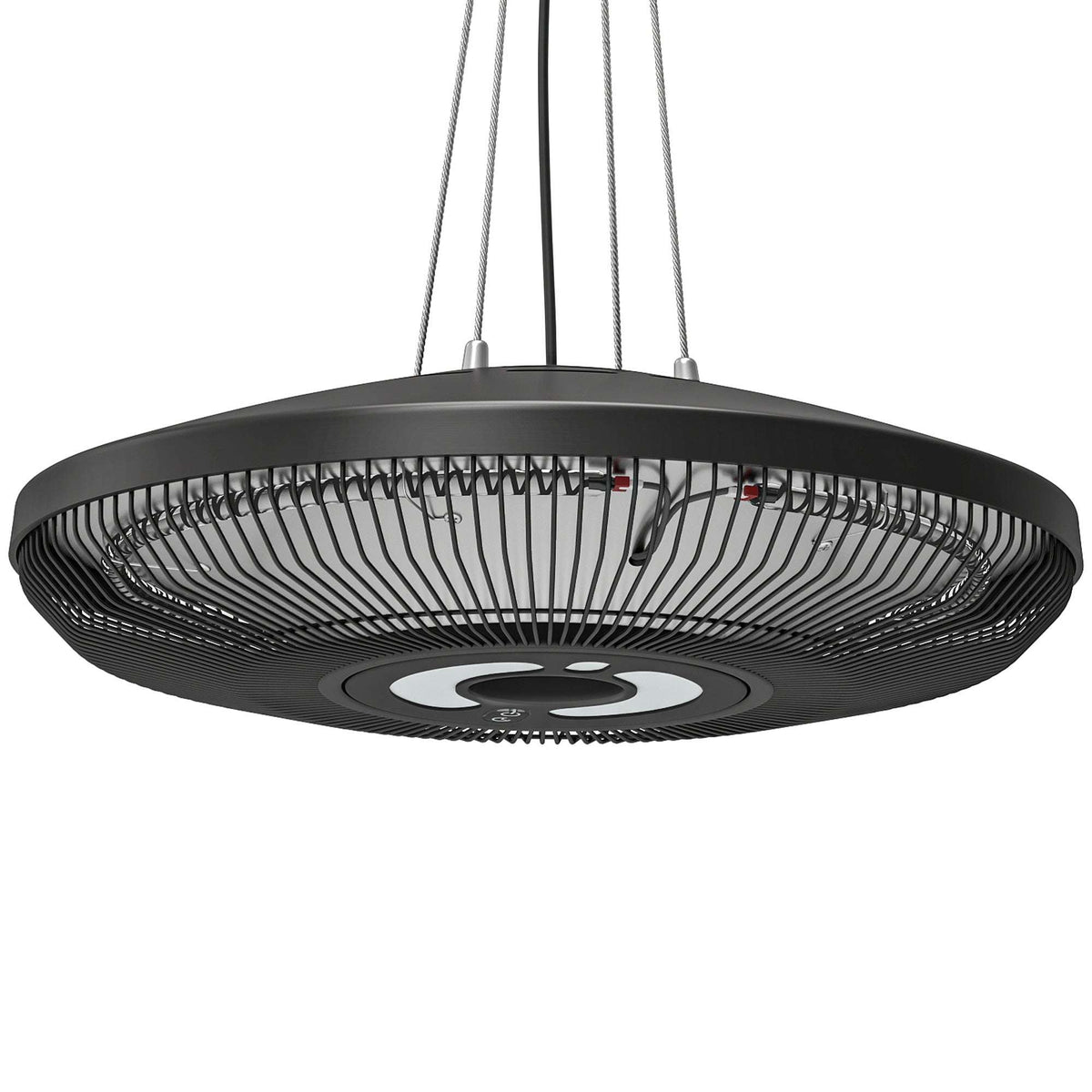 Outsunny Hanging Electric Patio Heater with LED Light, 1000/2000 W IP65 Outdoor Infrared Heater with Touch/Remote Control, Black
