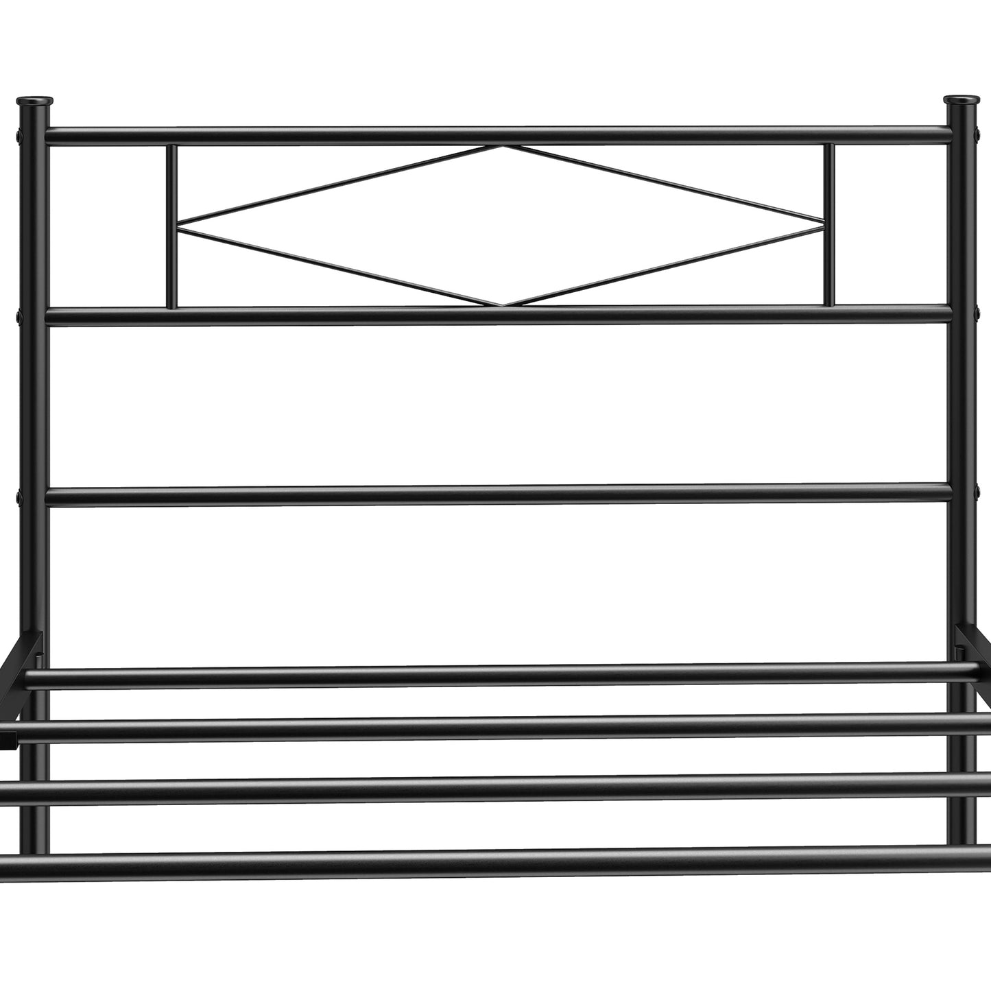 HOMCOM 3ft Single Bed Frame with Headboard and Footboard, Metal Platform Bed Frame with 32 cm Underbed Storage, Black