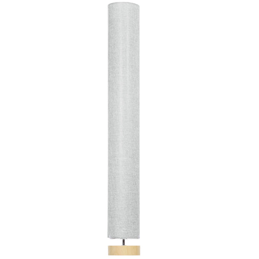 HOMCOM Floor Lamp for Living Room, 47" Modern Standing Lamp with Linen Shade, Wooden Base, Grey