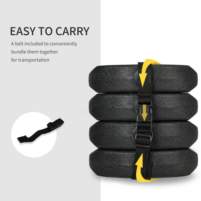 Outsunny Gazebo Weights Set of 8, 24KG Weights for Gazebo Legs with Reinforce Pins and Carry Belt, for Gazebos Shelters Marquees Tents