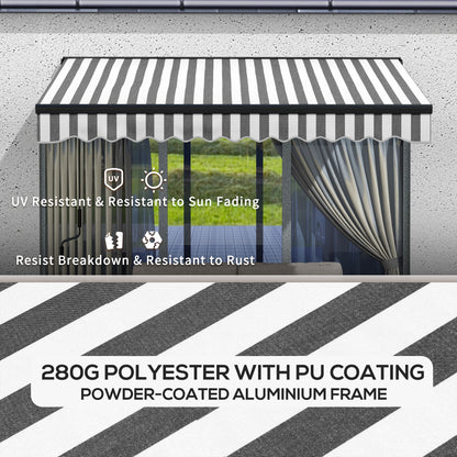 Outsunny 3 x 2m Aluminium Frame Electric Awning, with Remote - Grey/White--ChewyGames-ChewyGames