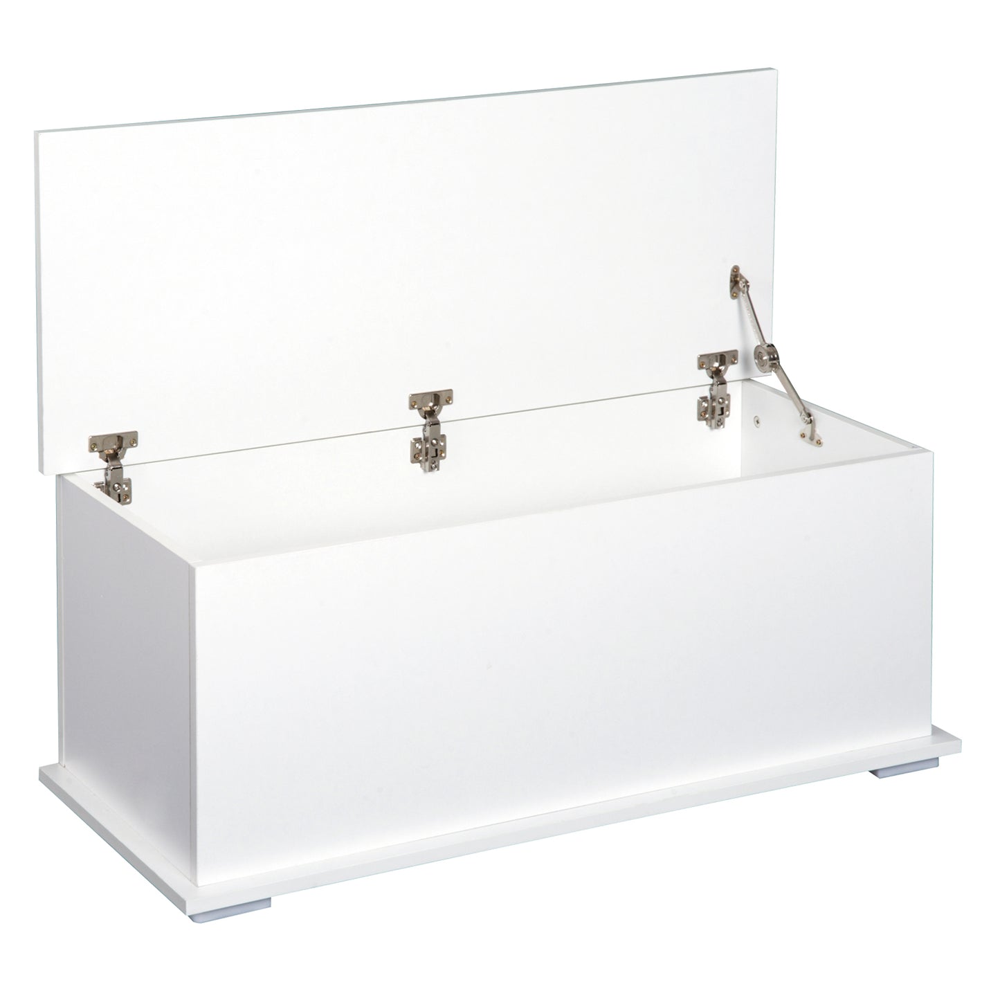HOMCOM 113L Storage Chest, Storage Box with Flip-Top Lid and 2 Safety Hinges, Storage Trunk for Living Room, Entryway, 100 x 40 x 40 cm, White--ChewyGames-ChewyGames