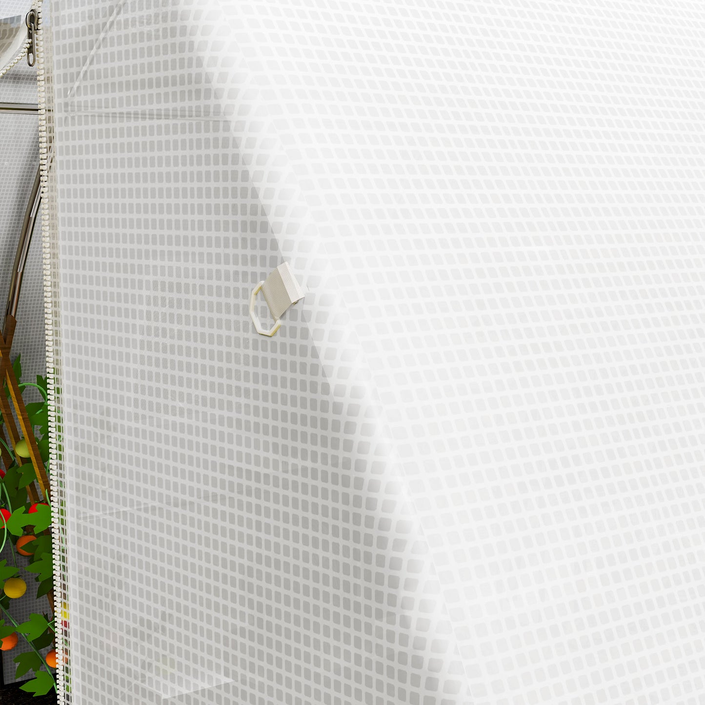 Outsunny 4 x 3 x 2m Polytunnel Greenhouse Replacement Cover ONLY Winter Garden Plant PE Cover for Tunnel Walk-in Greenhouse with Roll-up Windows Door Outdoor, White