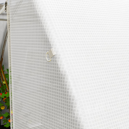 Outsunny 4 x 3 x 2m Polytunnel Greenhouse Replacement Cover ONLY Winter Garden Plant PE Cover for Tunnel Walk-in Greenhouse with Roll-up Windows Door Outdoor, White
