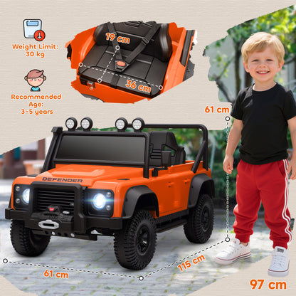 AIYAPLAY Kids Ride On Car with Remote Control, Music, Horn, 4 Spring Suspension Wheels, LED Lights for 3-5 Years Old, Orange