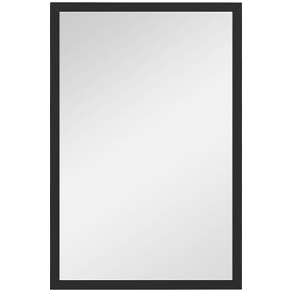 HOMCOM Wall Bathroom Mirror, 60 x 40 cm Wall-Mounted Mirror for Living Room, Bedroom, Hallway, Black