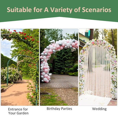 Outsunny 211cm Height Metal Garden Arch Arbor for Wedding Decor for Climbing Plants and Outdoor Decoration