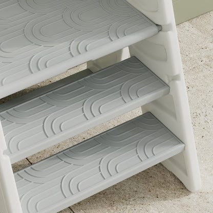 AIYAPLAY Foldable and Adjustable Kids Step Stool with Handle, Non-Slip, Grey