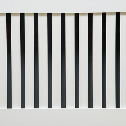 HOMCOM Slatted Radiator Cover Painted Cabinet MDF Lined Grill in White (172L x 19W x 81H cm)