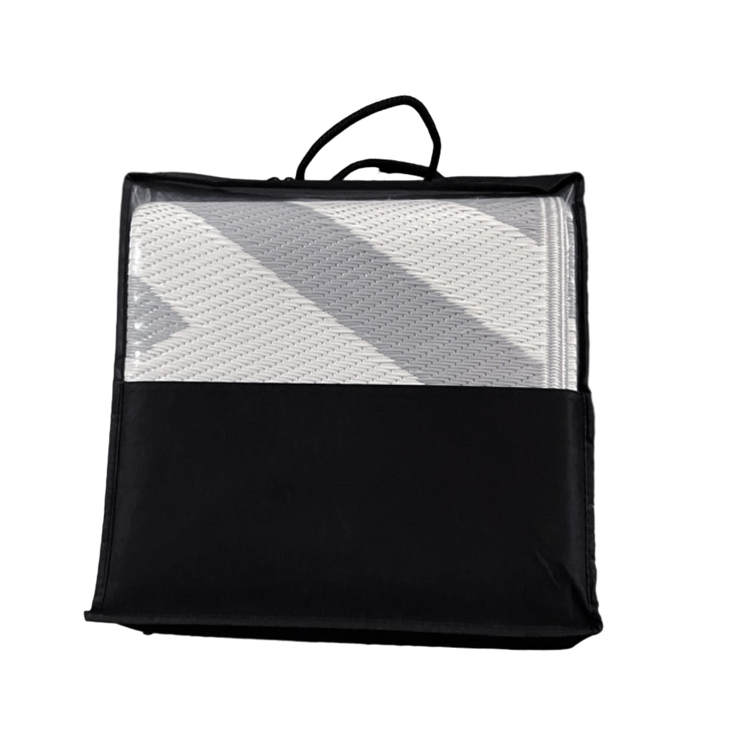 Outsunny Plastic Straw Reversible RV Outdoor Rug with Carry Bag, 182 x 274cm, Grey and Cream--ChewyGames-ChewyGames