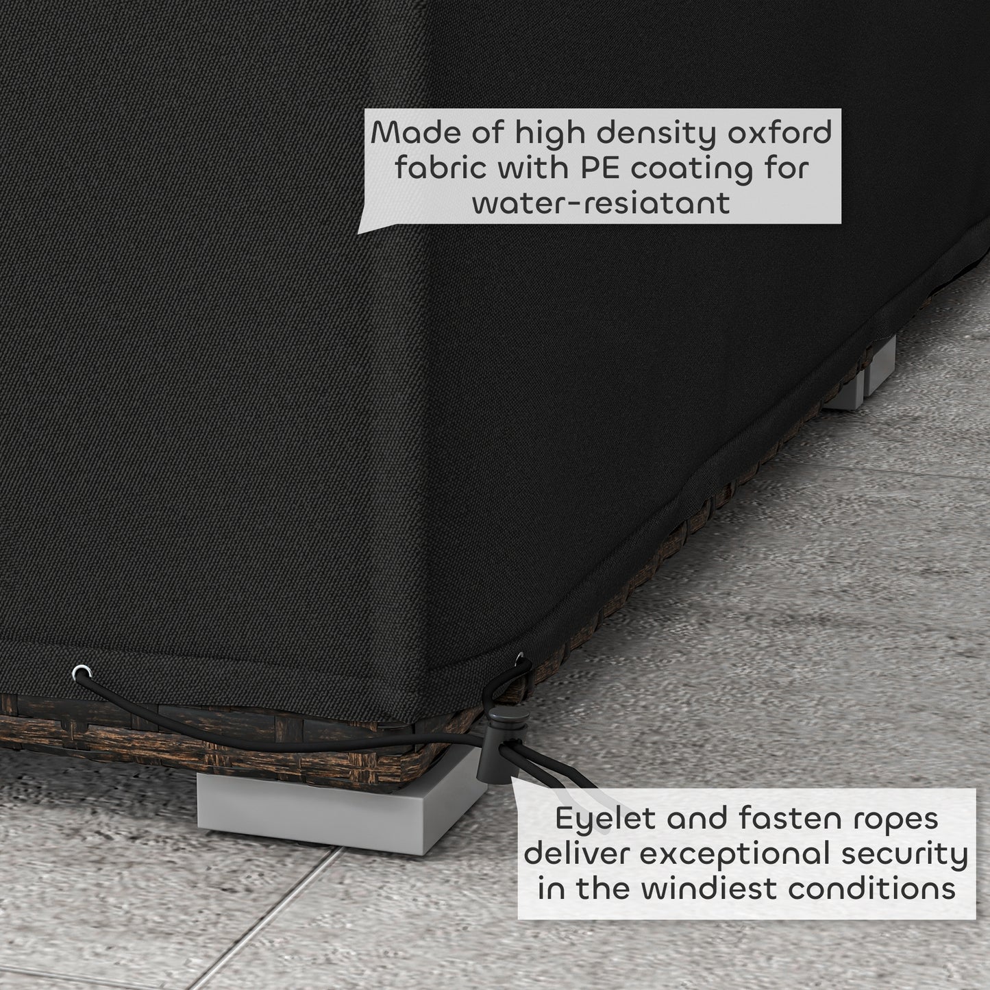 Outsunny 155 x 222cm Waterproof Furniture Cover - Black