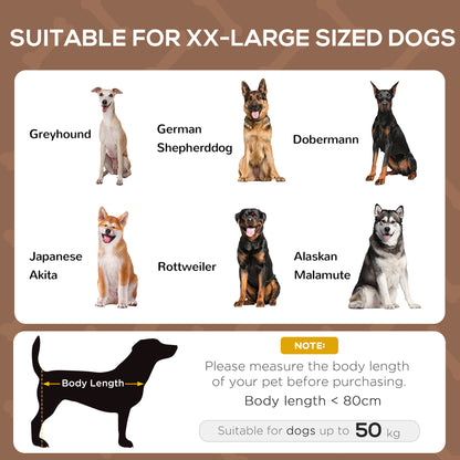 PawHut Outdoor Dog Bed with Removable Canopy, Portable Raised Dog Bed for Camping, Garden & Beach, Water-Resistant UV-Protection Mesh Pet Cot Sun Lounger, for XL Pets, 122 x 92 x 108 cm, Brown--ChewyGames-ChewyGames