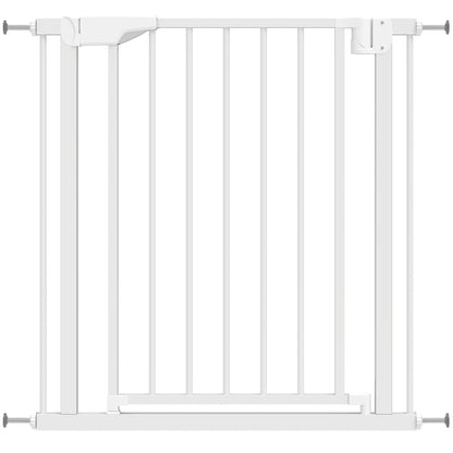 PawHut Baby Gate, Pet Safety Gate Pressure Fit, 76-82cm Wide with Two-Way Open, One-Hand Opening