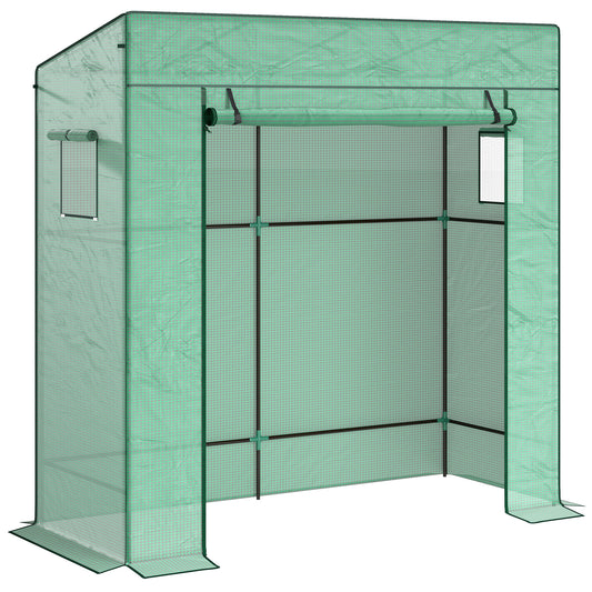 Outsunny 77 x 196cm Walk-In Greenhouse, with Accessories