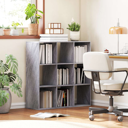 HOMCOM Nine-Cube Storage Shelf - Marble Grey