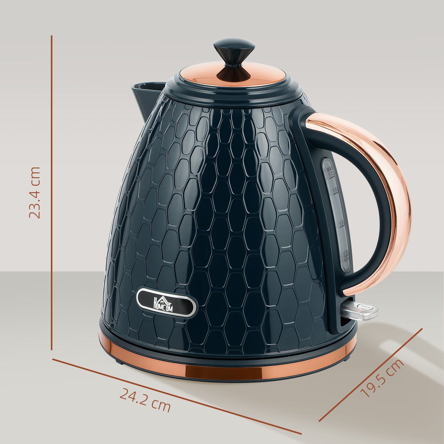 HOMCOM 3000W Rapid Boil Honeycomb Kettle - Dark Blue--ChewyGames-ChewyGames