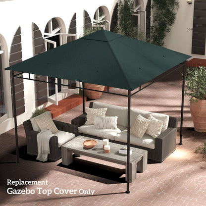Outsunny 3 x 3 m Gazebo Canopy Replacement Cover, Garden Gazebo Roof Replacement with Drain Holes, TOP COVER ONLY, Grey