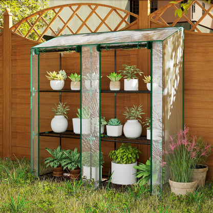 Outsunny 46 x 143cm Three-Shelf Mini Greenhouse - Clear