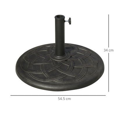 Outsunny 19KG Resin Umbrella Base Garden Parasol Base Stand Round Sun Shade Holder Suitable For Pole Between Φ38mm to Φ48mm-Outdoor Umbrella Bases-ChewyGames-ChewyGames