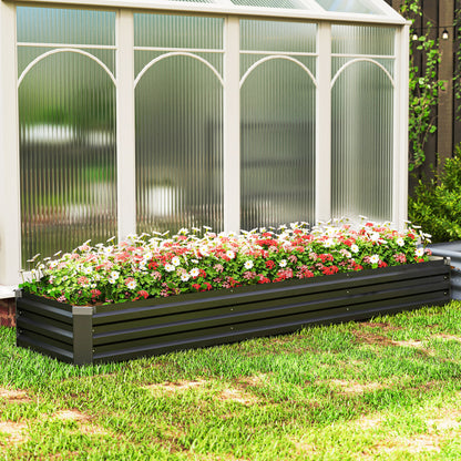 Outsunny 60 x 240cm Galvanised Steel Planter, with Open Bottom