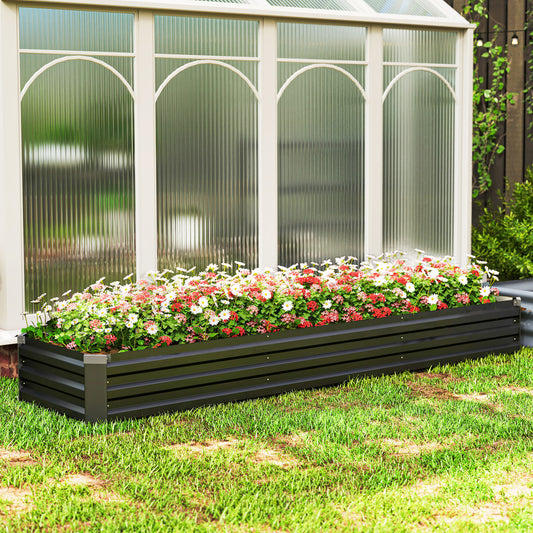 Outsunny 60 x 240cm Galvanised Steel Planter, with Open Bottom