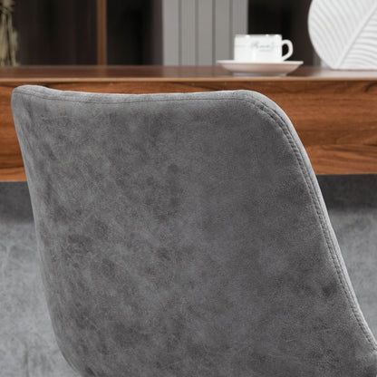 HOMCOM Breakfast Bar Stools Set of 2, 59-80cm Sitting Hight Leather Upholstered Bar Chairs - Grey