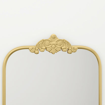 HOMCOM Wall Mirror, Decorative Baroque Mirror with Metal Frame, for Bedroom and Living Room, 60 x 87 cm, Gold Tone