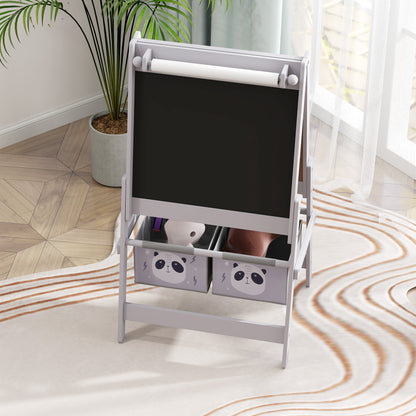 AIYAPLAY 3-In-1 Kids Easel with Paper Roll, Art Easel, with Storage - Grey--ChewyGames-ChewyGames
