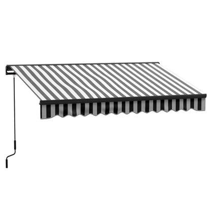 Outsunny 3 x 2m Aluminium Frame Electric Awning, with Remote - Grey/White--ChewyGames-ChewyGames