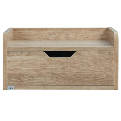 HOMCOM Floating Nightstands Set of 2, Wall Mounted Bedside Table with Drawer for Bedroom, Natural