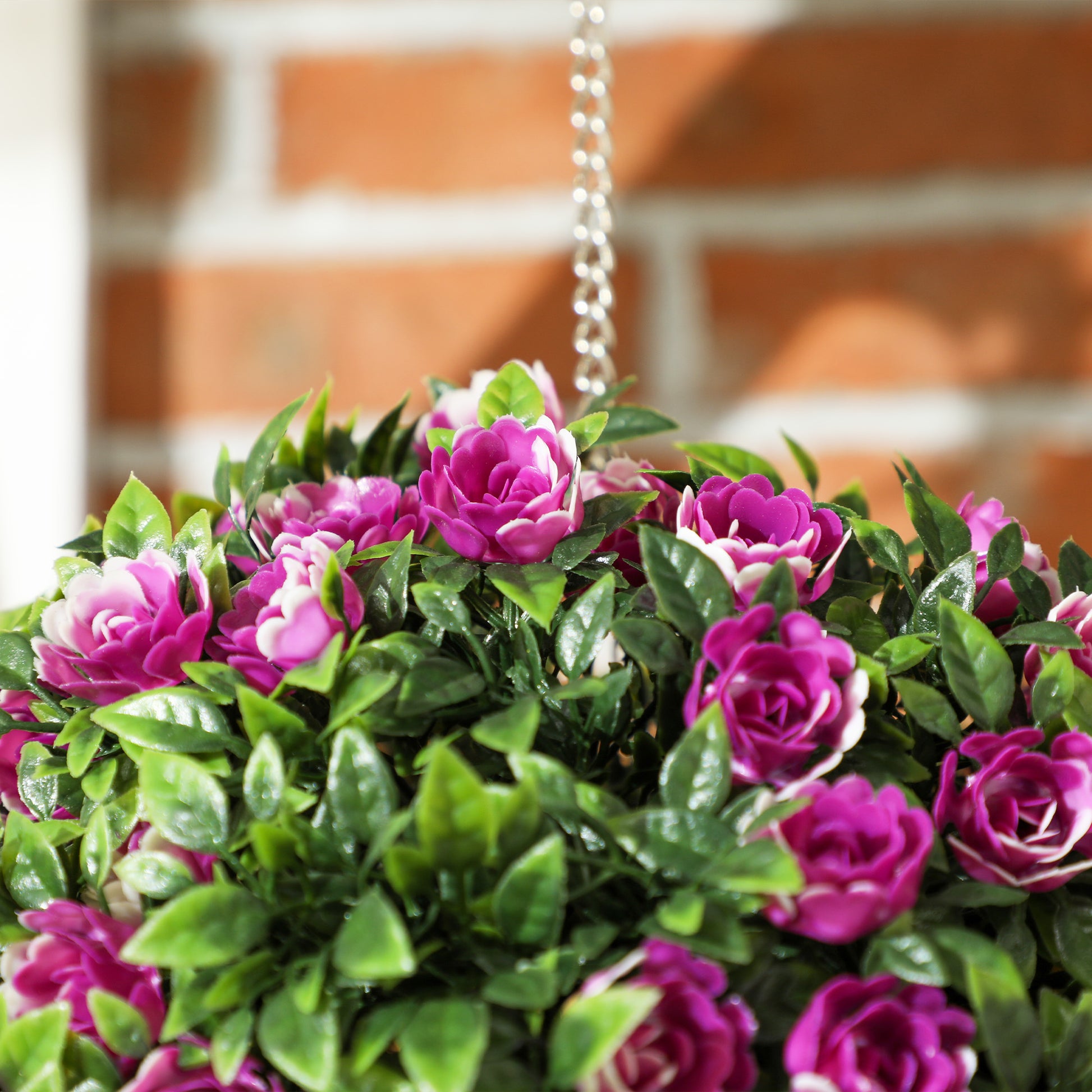 HOMCOM Set of 2 Decorative Artificial Plants, UV-protected Artificial Plant Topiary Rose Balls, Fake Plants for Home Indoor outdoor Decor, 28cm, Purple--ChewyGames-ChewyGames