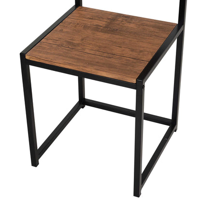 HOMCOM Dining Table and Chairs Set 2, Dining Room Sets, Rectangular Space Saving Table and 2 Chairs for Compact Kitchens, Steel Frame, Natural