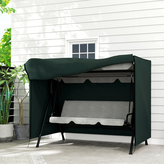 Outsunny 205 x 124cm Three-Seater Swing Chair Protective Cover Deep Green