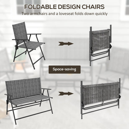 Outsunny Four-Piece Metal Garden Sofa Set - Mixed Grey