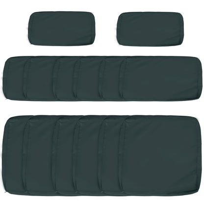 Outsunny Garden Rattan Sofa Cushion Polyester Cover Replacement Outdoor- No Cushion Included, Grayish Green