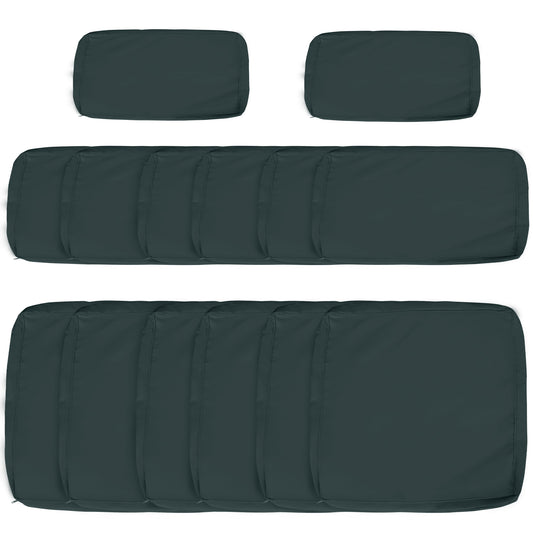 Outsunny Garden Rattan Sofa Cushion Polyester Cover Replacement Outdoor- No Cushion Included, Grayish Green