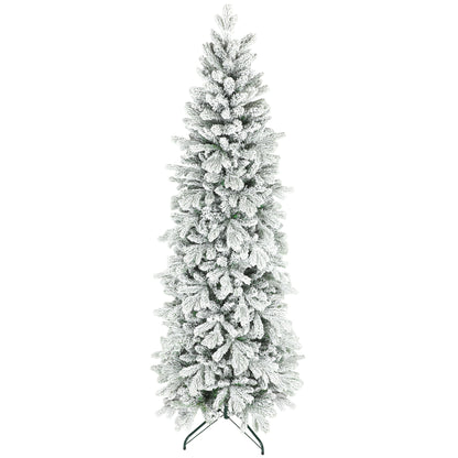 HOMCOM 7ft Flocked Artificial Christmas Tree
