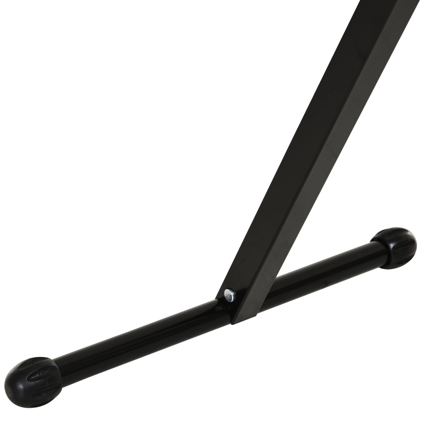 HOMCOM Set of 2 Folding Roller Stand, Material Support Pedestal with Ball Bearing Roller Height Adjustable Portable, Metal Construction, Black