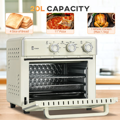 HOMCOM 20L 90-230°C Mini Electric Oven - Cream