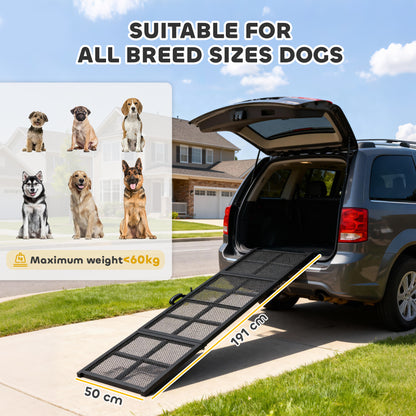 PawHut 191 x 50cm Dog Ramp for Car, Extra Long Pet Stairs with Non-Slip Surface, for Large Dogs, Black--ChewyGames-ChewyGames