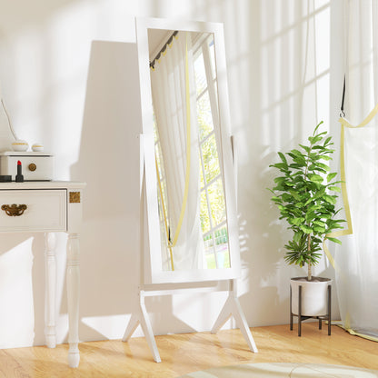 HOMCOM Full Length Mirror, Freestanding Adjustable Angle Dressing Mirror for Bedroom, Living Room, 148 x 47 cm, White