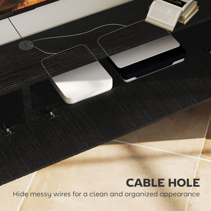 HOMCOM 180cm Floating TV Stand, Wall Mount TV Unit with Cable Management Hole, Fits up to 72" TV, Black