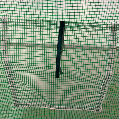 Outsunny Walk-in Polytunnel Greenhouse, Outdoor Garden Tunnel Greenhouse Tent with Zipped Roll-Up Door and 8 Mesh Windows, 4 x 2M