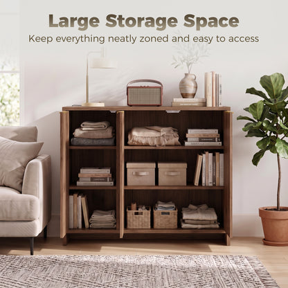 HOMCOM Sideboard Cabinet, Modern Storage Cabinet with 3 Doors and Adjustable Shelves for Living Room, Dining Room, Brown