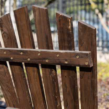 Outsunny Fir Logs Love Seats with Wheel-Shaped Armrests, Large Load-Bearing Chair, Natural Wood Grain