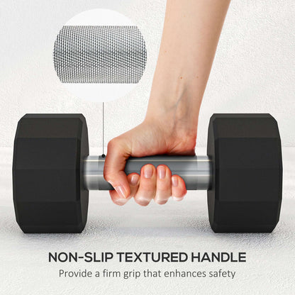 SPORTNOW Dumbbells Weights Set with 12-Sided Shape and Non-Slip Grip for Men Women Home Gym Workout, 2 x 12kg